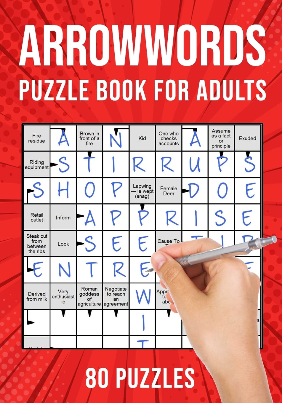 Arrowwords Puzzle Books for Adults: Arrow Words Crossword Activity Book | 80 Puzzles (UK Version)