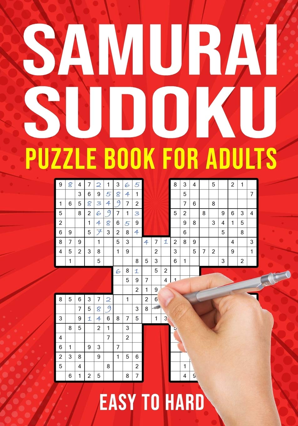 Samurai Sudoku Puzzle Books for Adults: Japanese Math Puzzle Logic Book | Easy to Hard | 90 Puzzles