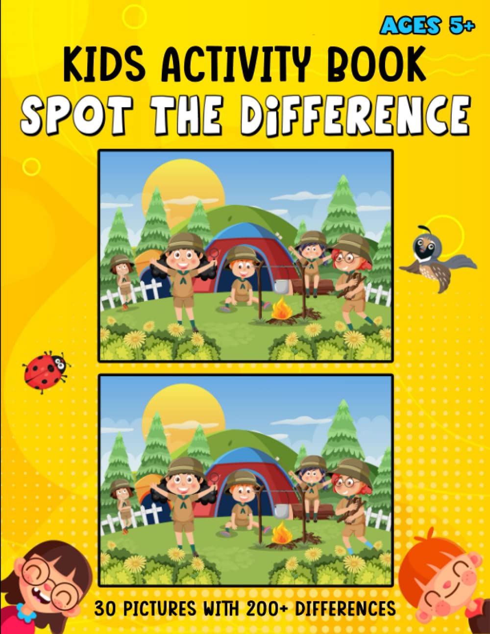 Spot the Difference for Kids: Ages 5+: Kids Activity Book - 30 pictures with 200+ Differences