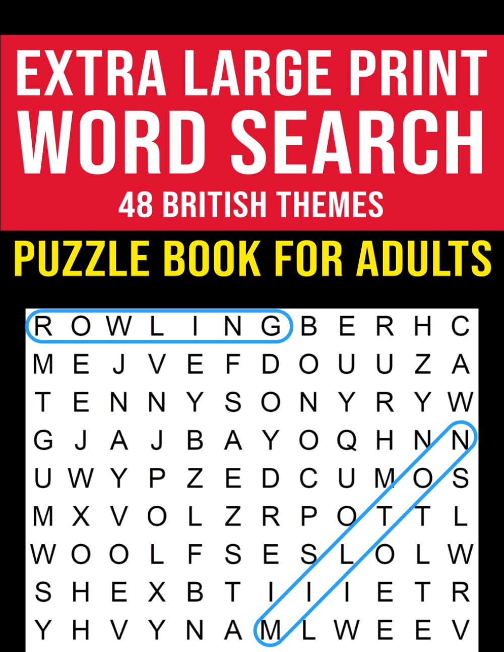 Extra Large Print Word Search Puzzle Book for Adults - 48 British Themes: Word Search Puzzles for Adults, Seniors & Elderly